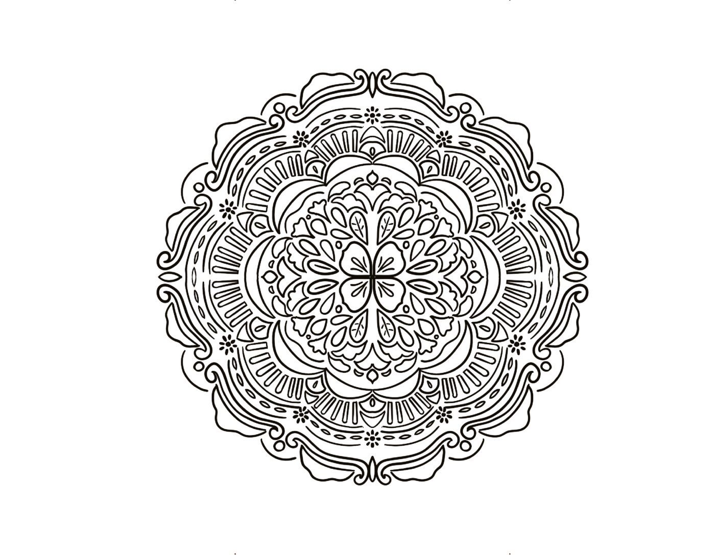 Intense Medallion-Coloring Page Printable PDF